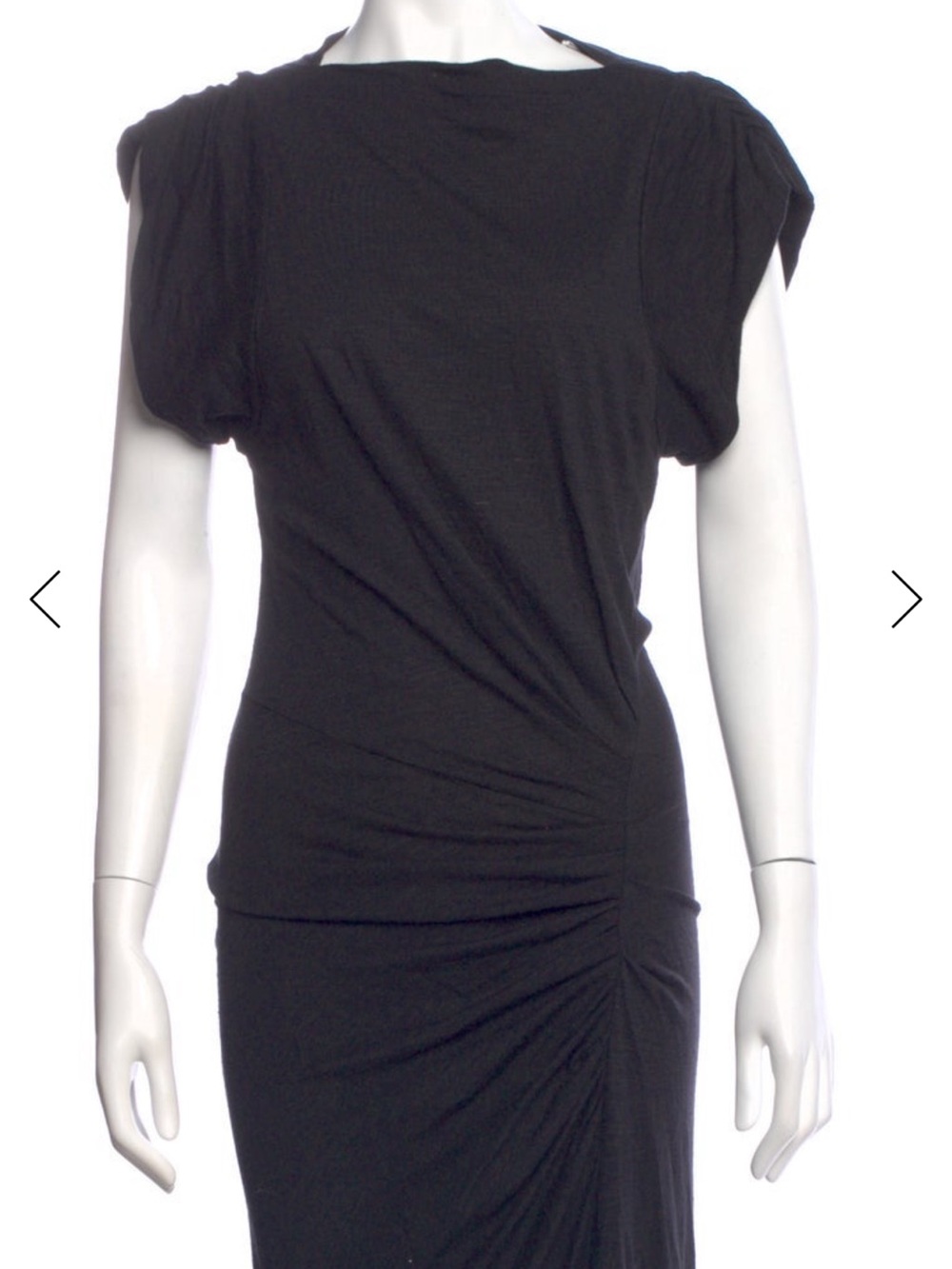 Isabel Marant Etoile black maxi dress waist ruched with side slit